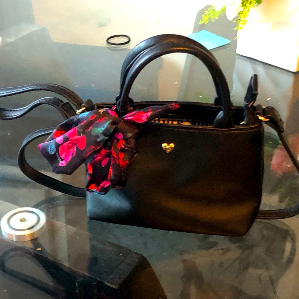 Black juicy couture purse with silk scarf